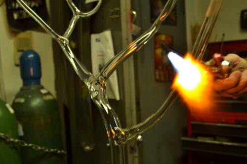 Wayne's plasma light art sculptures are made from flameworked borosilicate glass. plasma light art